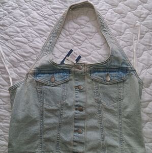 denim corset, with bags on the sides, size L and M, low back